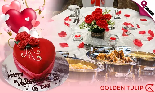 Intimate Romantic Dinner Buffet for TWO with Complimentary Heart-Shaped Cake & Rose!
